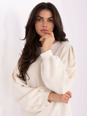 Alternative view of Oversize džemperis su pūstomis rankovėmis "HAJAR" smėlio