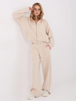 Sportinio stiliaus užsegamas džemperis "KERI" šviesi smėlio