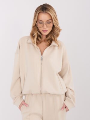 Alternative view of Sportinio stiliaus užsegamas džemperis "KERI" šviesi smėlio