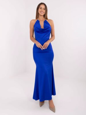 Ilga suknelė su elegantišku siluetu ir atvira nugara "DONNA" kobalto mėlyna