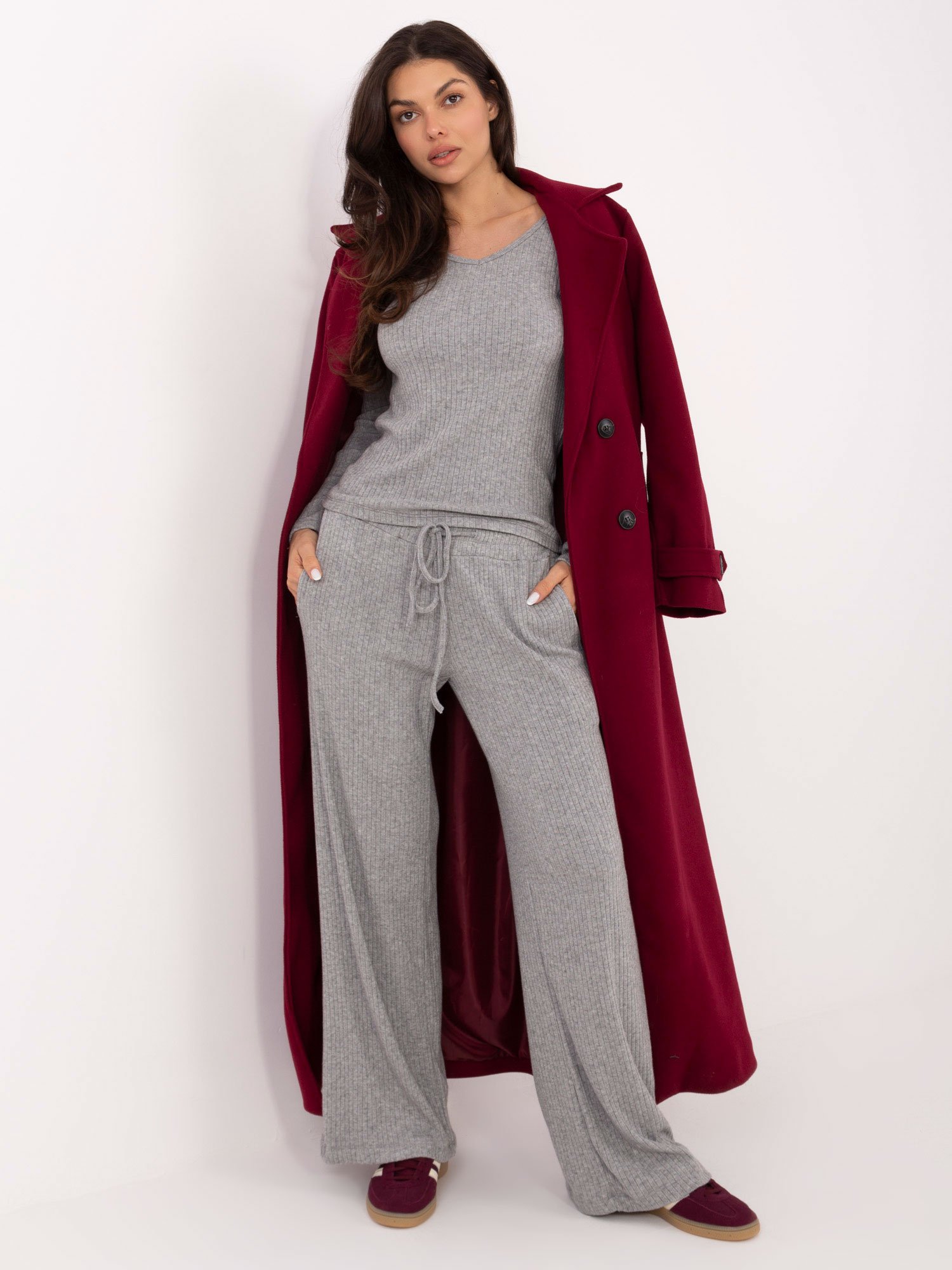 Stulpeliu megztas laisvo silueto megztinis "JENNY" pilka - Image 6