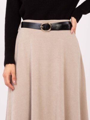 Alternative view of Minkšto audinio platėjantis maxi sijonas su diržu "SANDY" smėlio