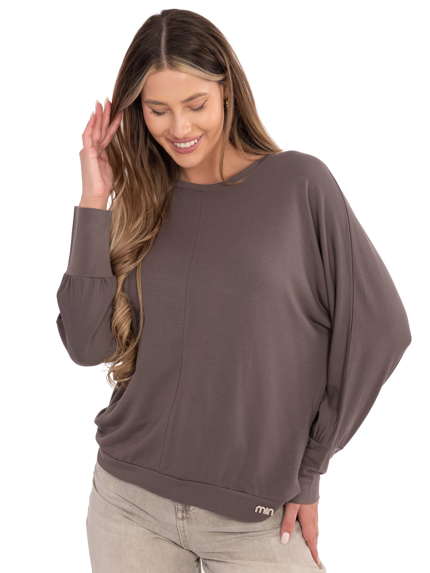 Palaidinė su dekoratyvine detale apačioje "RYANA" pilka smėlio - Image 4