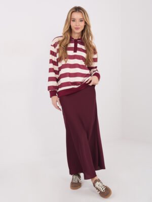 Dryžuotas polo stiliaus džemperis "FREDA" bordo