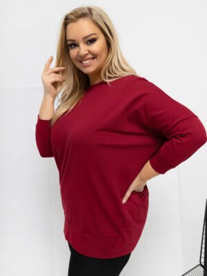 Alternative view of Minimalistinė plus size palaidinė "LORNA" bordo