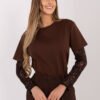 Palaidinė su originaliomis nėrinių rankovėmis "MADLEY" ruda