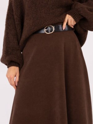 Alternative view of Minkšto audinio platėjantis maxi sijonas su diržu "SANDY" ruda