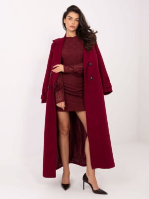 Puošni kokteilinė nėriniuoto audinio suknelė "MILEDI" bordo