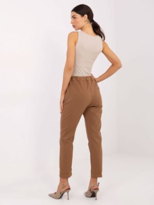 Alternative view of Tiesaus silueto kelnės su raišteliu "KYOTO" karamelinė