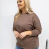 Minimalistinė plus size palaidinė "LORNA" tamsi smėlio