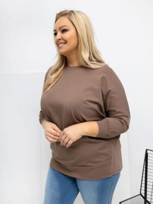Minimalistinė plus size palaidinė "LORNA" tamsi smėlio