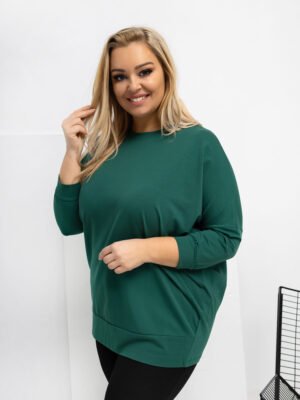 Minimalistinė plus size palaidinė "LORNA" tamsi žalia