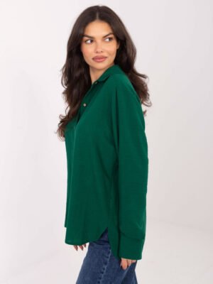 Alternative view of Laisvesnio modelio medvilniniai marškiniai "COTON" žalia