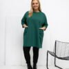 Plus size ilga palaidinė-tunika su kišenėmis "KATRINA" tamsi žalia
