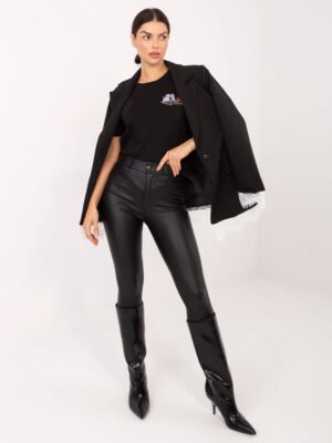 Alternative view of Stilingas švarkas su nėrinių apdaila "NENSY" juoda