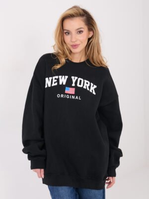 Alternative view of Šiltas oversize džemperis su pūkeliu  "KLARA"  juoda