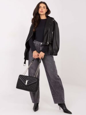 Alternative view of Klasikinė tampraus audinio palaidinė "SARA" juoda