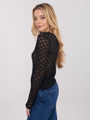 Alternative view of Subtiliai permatoma nėrinių palaidinė "BARBARA" juoda