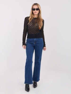 Subtiliai permatoma nėrinių palaidinė "BARBARA" juoda