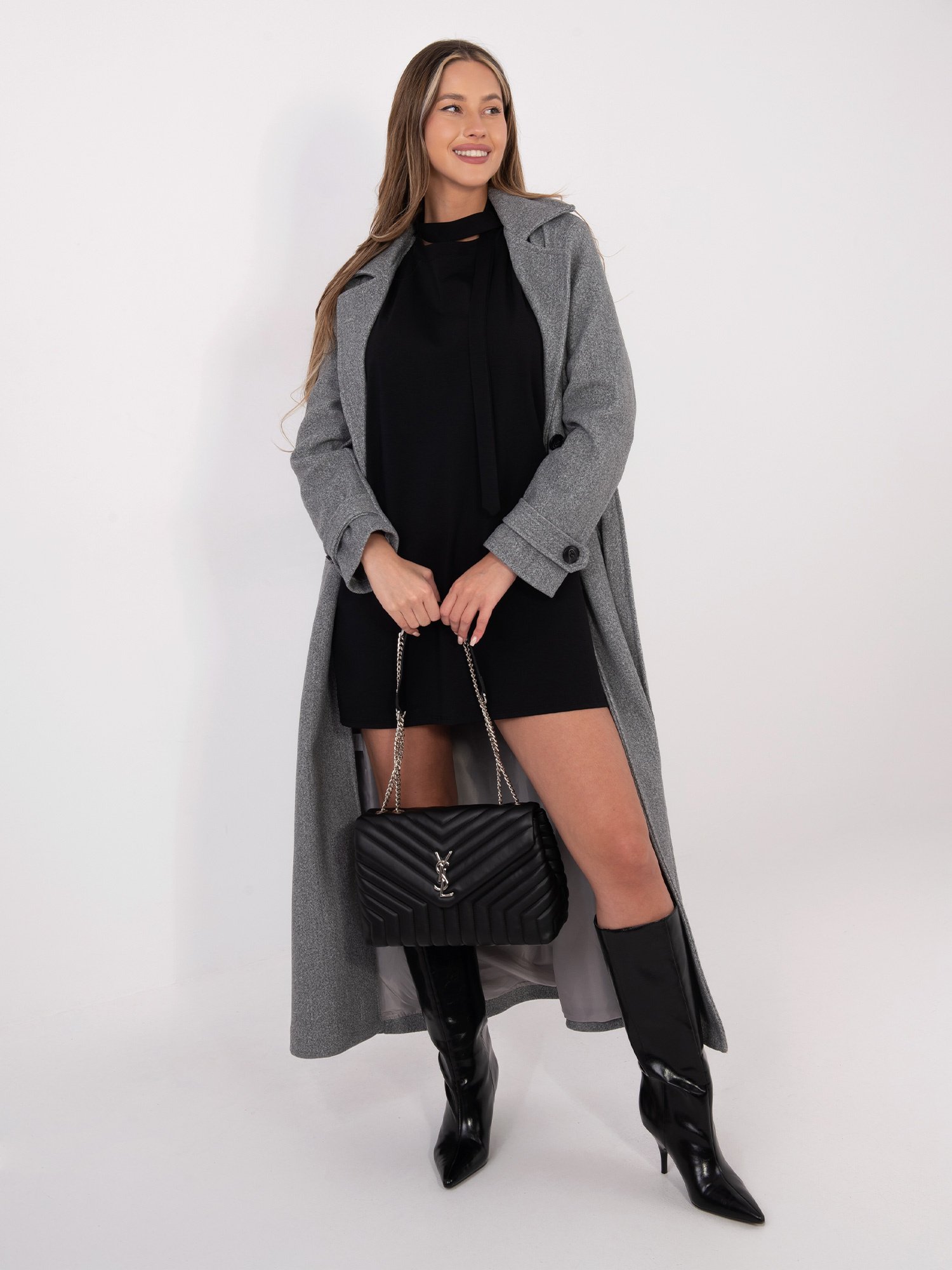 Laisvo silueto suknelė su nėriniais "SAIBEL" juoda - Image 2