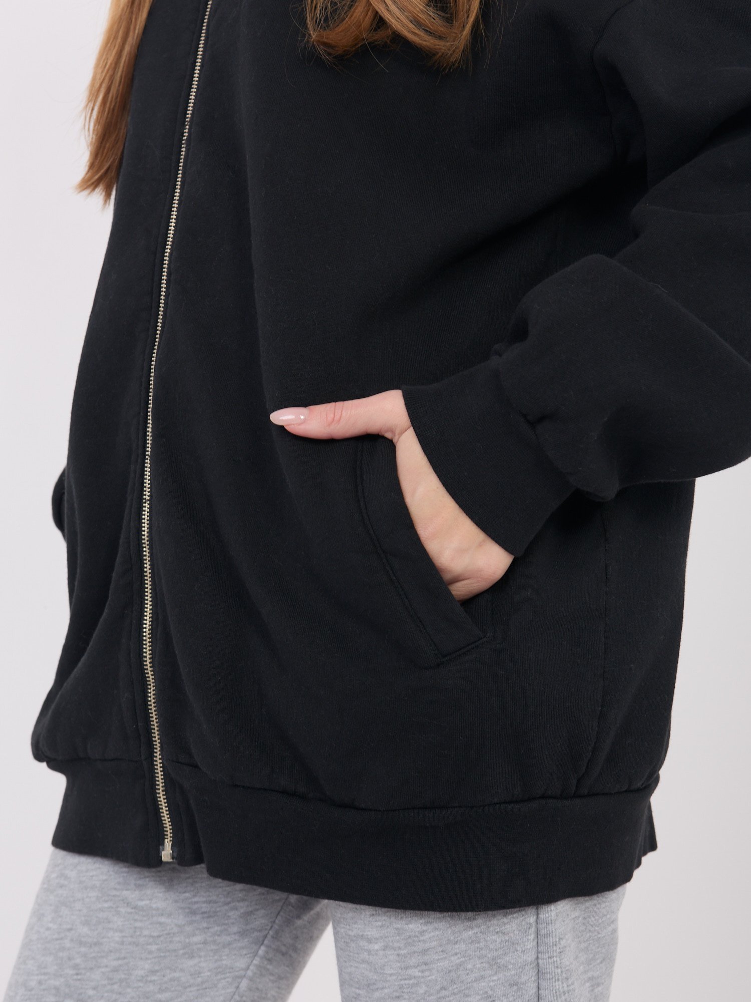 Oversize užsegamas džemperis "TOMI" juoda - Image 5