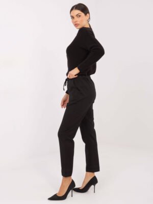 Alternative view of Tiesaus silueto kelnės su raišteliu "KYOTO" juoda