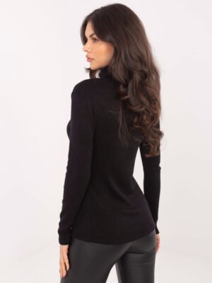 Alternative view of Tampraus vilnos audinio megztinis aukštu kaklu GOLFAS "WOOL" juoda