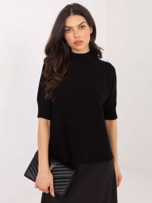 Alternative view of Plonas šiltas megztinis su vilna "LEJA" juoda