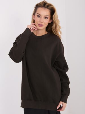 Ilgas oversize džemperis "ERIKA" tamsi ruda