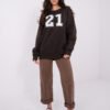 Oversize džemperis "Numeris 21" tamsi ruda
