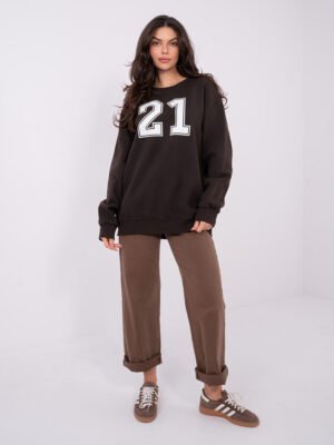 Oversize džemperis "Numeris 21" tamsi ruda