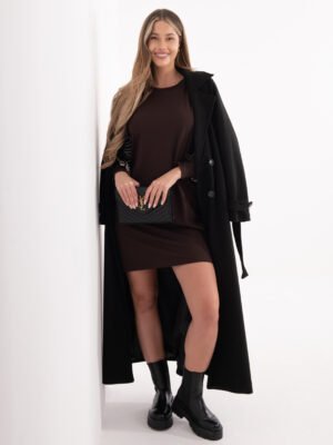 Alternative view of Laisvalaikio suknelė su dekoruotomis rankovėmis "REINA" ruda