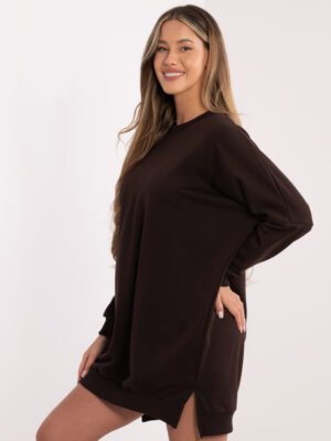 Laisvo silueto  medvilninė suknelė "CAMINO" tamsi ruda