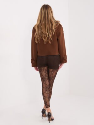 Alternative view of Ažūriniai leginsai-timpos su kilpa per pirštą  „Elegance“ ruda