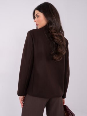 Alternative view of Elegantiškas  trumpas paltas su dvigubu užsegimu "JENIFER" tamsi ruda