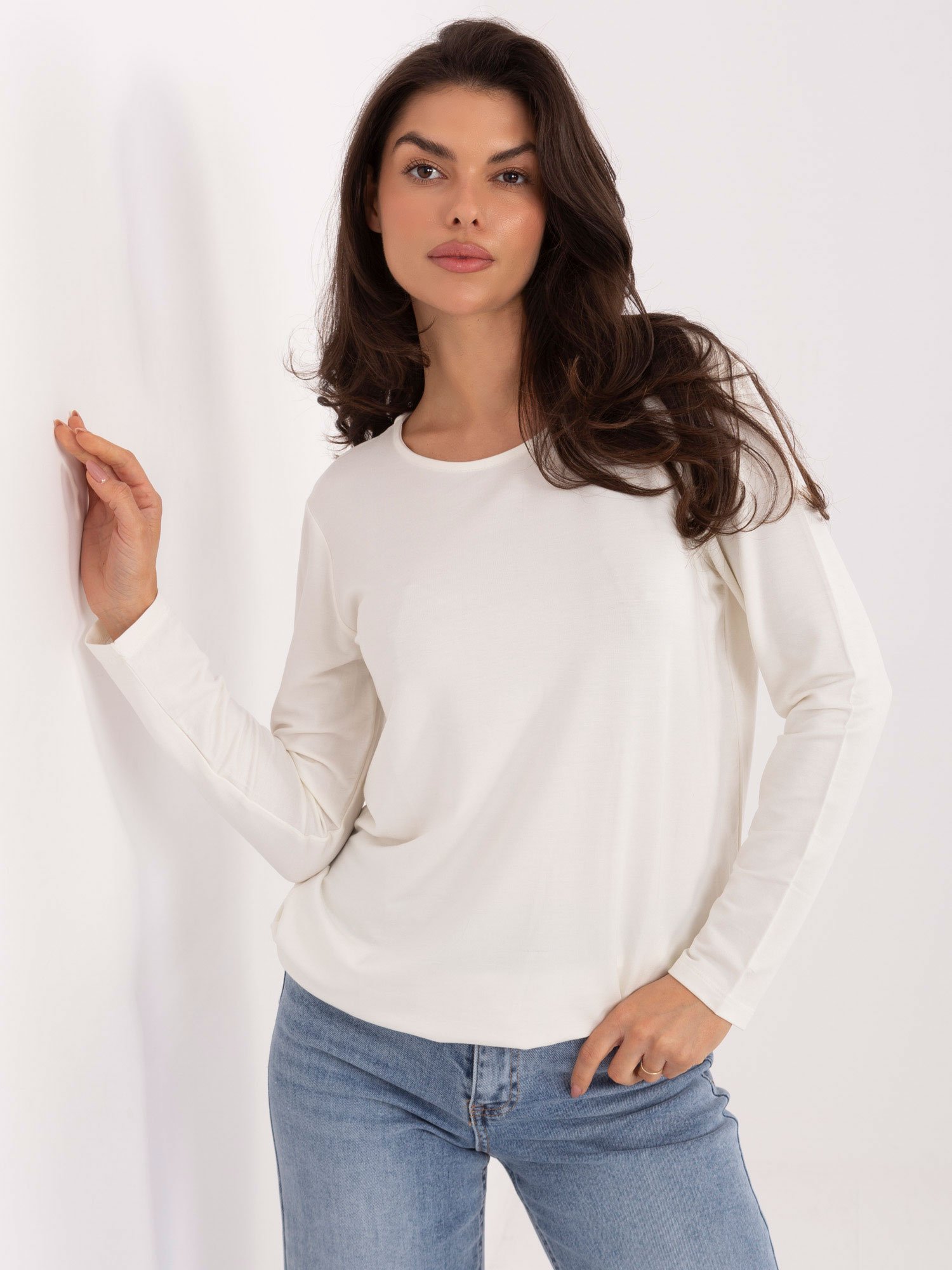 Laisvalaikio palaidinė ilgomis rankovėmis "CODY" pieno balta