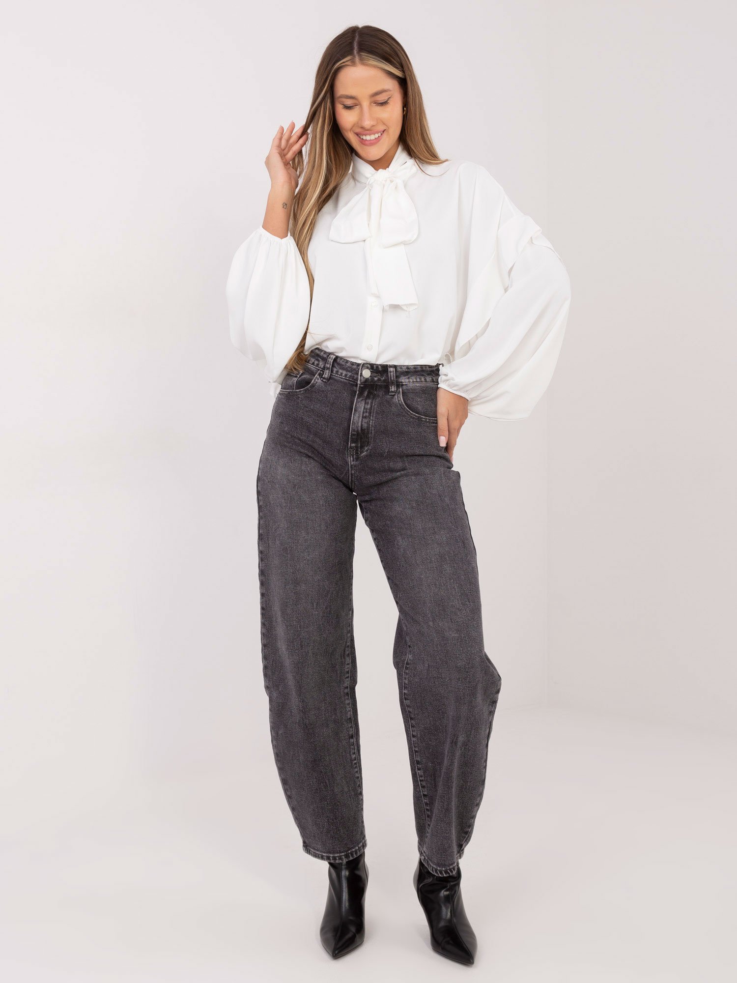 Pol pl Ecru rozpinana koszula z wiazaniem 415972