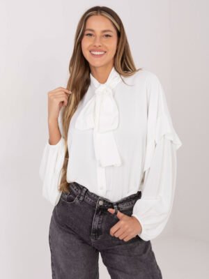 Pol pl Ecru rozpinana koszula z wiazaniem 415972