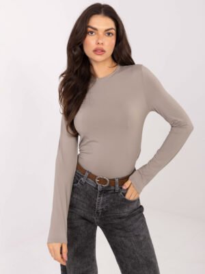 Klasikinė tampraus audinio palaidinė "SARA" tamsi smėlio