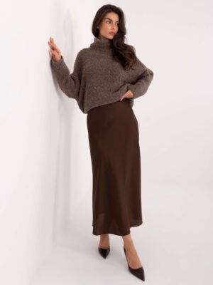 Alternative view of Bouclé mezgimo ilgas megztinis su vilna "KYLE" tamsi smėlio