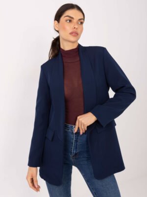 Elegantiškas tiesaus kirpimo švarkas be užsegimo "MARIAM" granatų