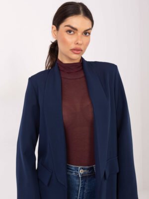 Alternative view of Elegantiškas tiesaus kirpimo švarkas be užsegimo "MARIAM" granatų