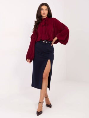 Pieštuko formos sijonas su skeltuku "DIUPRI" mėlyna