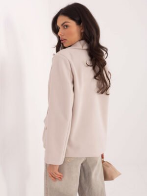 Alternative view of Elegantiškas  trumpas paltas su dvigubu užsegimu "JENIFER" šviesi smėlio