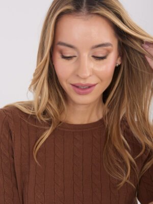 Alternative view of Megztukas trumpomis rankovėmis "ADRIA" šviesi ruda