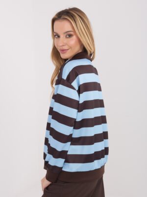 Alternative view of Dryžuotas polo stiliaus džemperis "FREDA" šviesi mėlyna