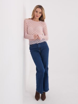 Subtiliai permatoma nėrinių palaidinė "BARBARA" šviesi rožinė