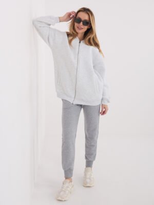 Oversize užsegamas džemperis "TOMI" šviesi pilka