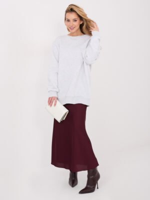 Ilgas oversize džemperis "ERIKA" šviesi pilka