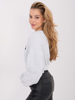 Alternative view of Modernus trumpintas džemperis "BERNEY" melanžo pilka